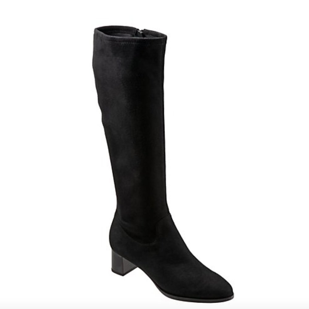 NEW Trotters Kacee Black Microsuede Knee High Boots Sz. 6